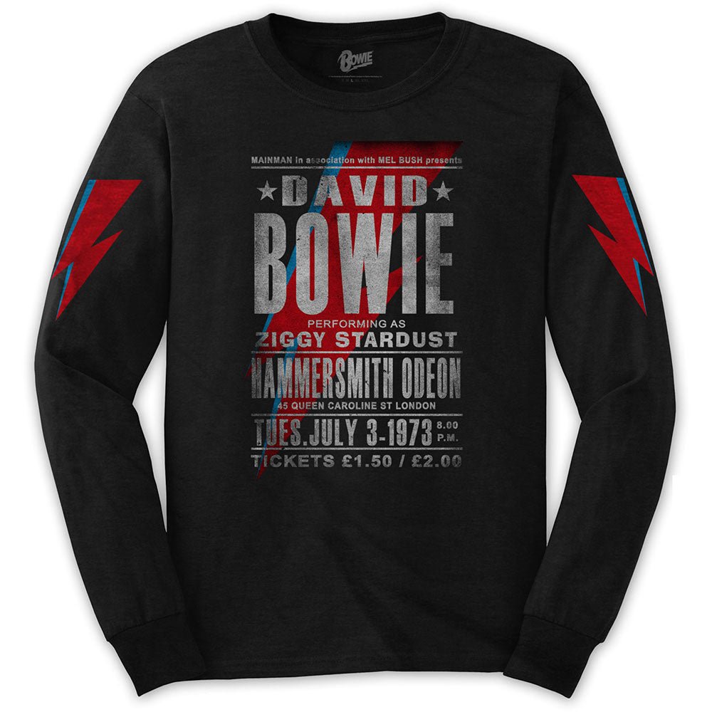 DAVID BOWIE デヴィッドボウイ - Hammersmith Odeon / 長袖 / アームプリント / Tシャツ / メンズ - PGS